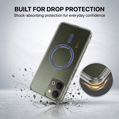 Vivo T5x 5G Transparent Anti-Yellow MagSafe Shockproof Case