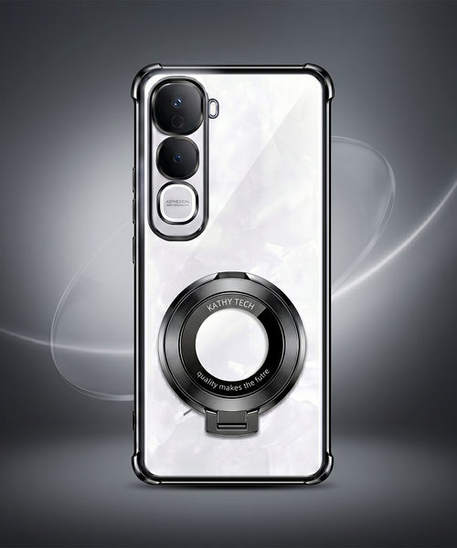 Vivo Y400 Pro 5G Original Luxury Magnifier Ring Stand Shockproof Airbags Corner Case