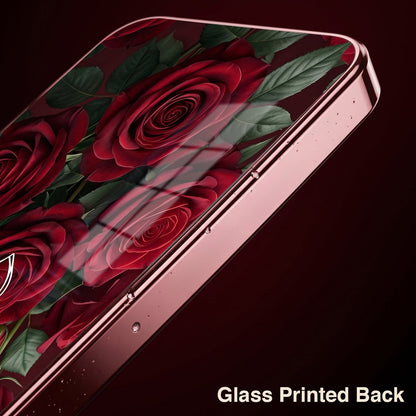 Samsung Galaxy A36 5G Rose Heart Burgundy Electroplated Glass Back Case