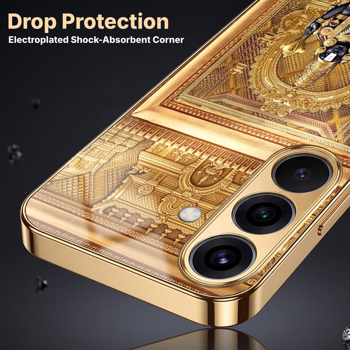 Samsung Galaxy A36 5G Premium Heritage Gold Electroplated Glass Phone Back Case