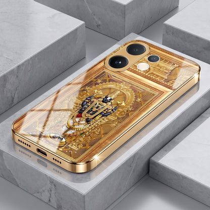 Vivo V60 5G Premium Heritage Gold Electroplated Glass Phone Back Case