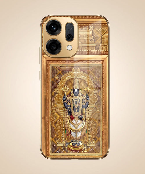 Oppo Reno 14 5G Premium Heritage Gold Electroplated Glass Phone Back Case