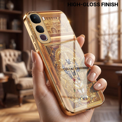 Vivo Y400 Pro 5G Premium Heritage Gold Electroplated Glass Phone Back Case