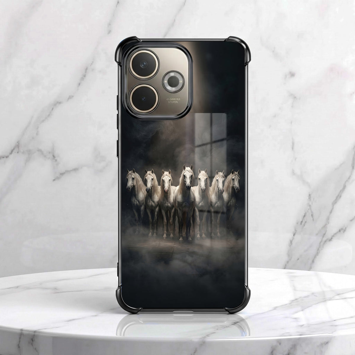 Oppo A5 Pro 5G Running Horses Airbags Printed Back Case