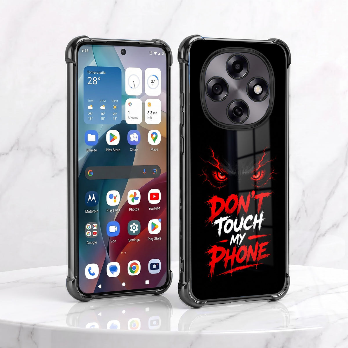 Oppo F31 Pro 5G Don't Touch My Phone Airbags Printed Back Case