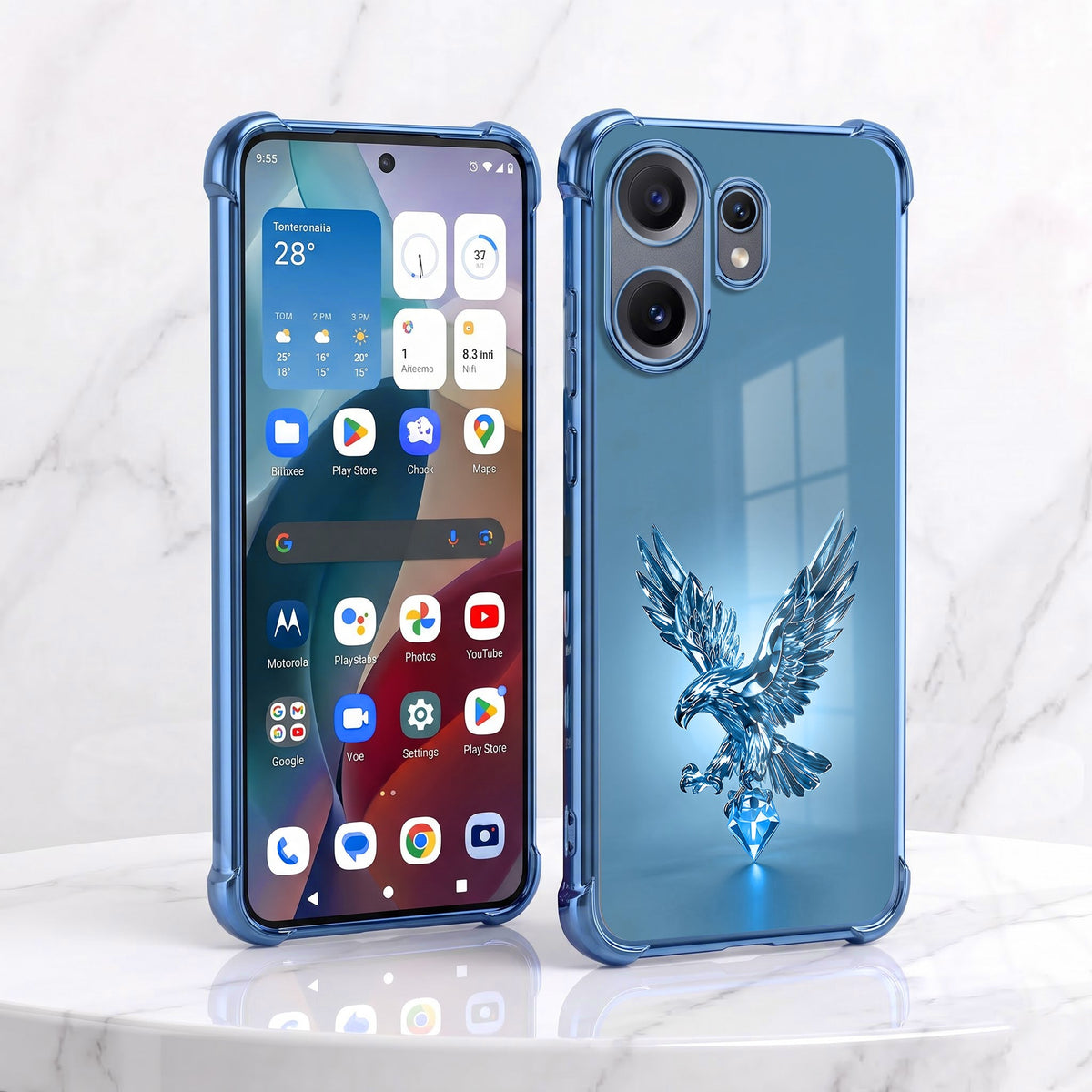 Nothing Phone 2 Pro 5G Blue Eagle Airbags Printed Back Case