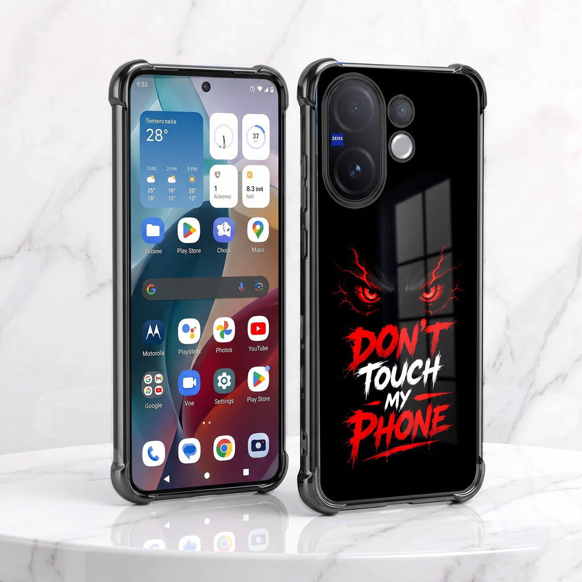 Vivo V60 5G Don't Touch My Phone Airbags Printed Back Case