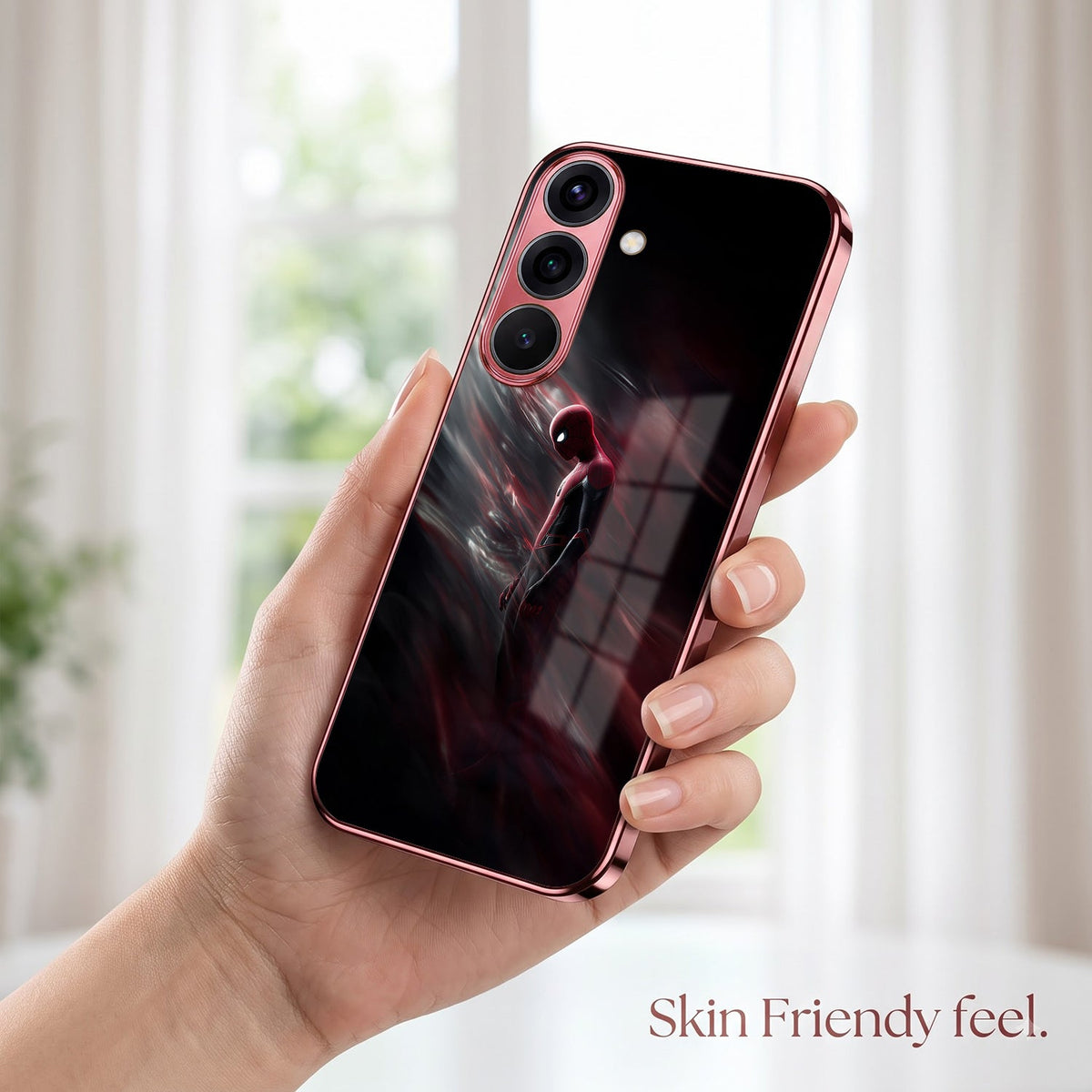 Samsung Galaxy A56 5G Crimson Spider Burgundy Electroplated Glass Back Case