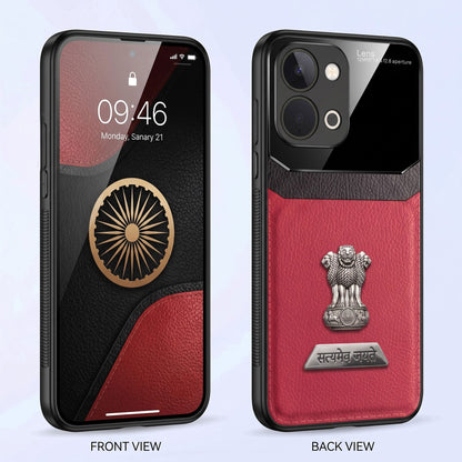 Vivo T5x 5G Satyamev Jayate 2-in-1 Emblem Leather Lens Protective Back Case