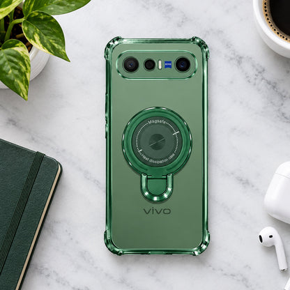 Vivo X300 FE 5G Luxury Four Corner Invincible Bracket Ring Stand Case