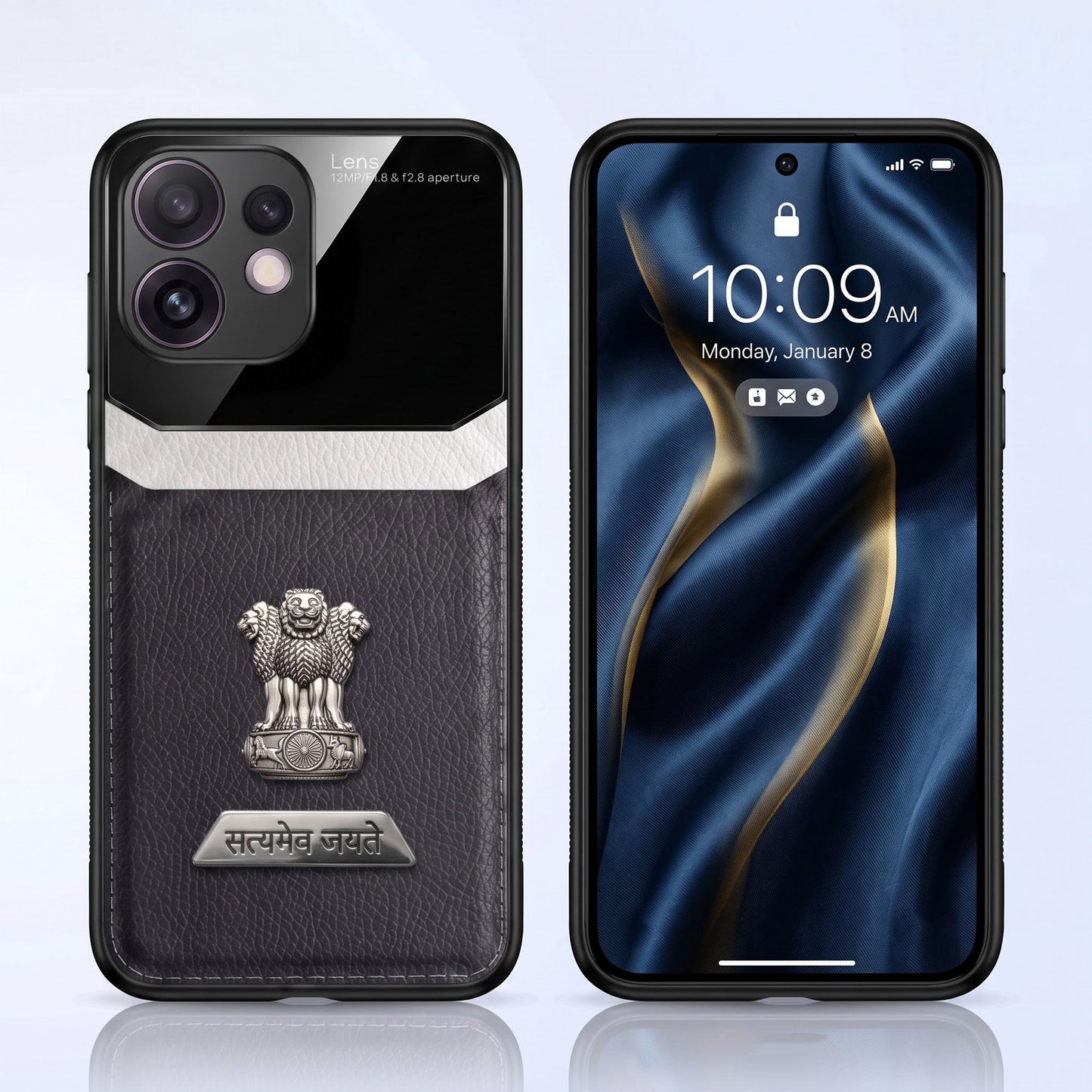 Oppo Reno 16 5G Satyamev Jayate 2-in-1 Emblem Leather Lens Protective Back Case