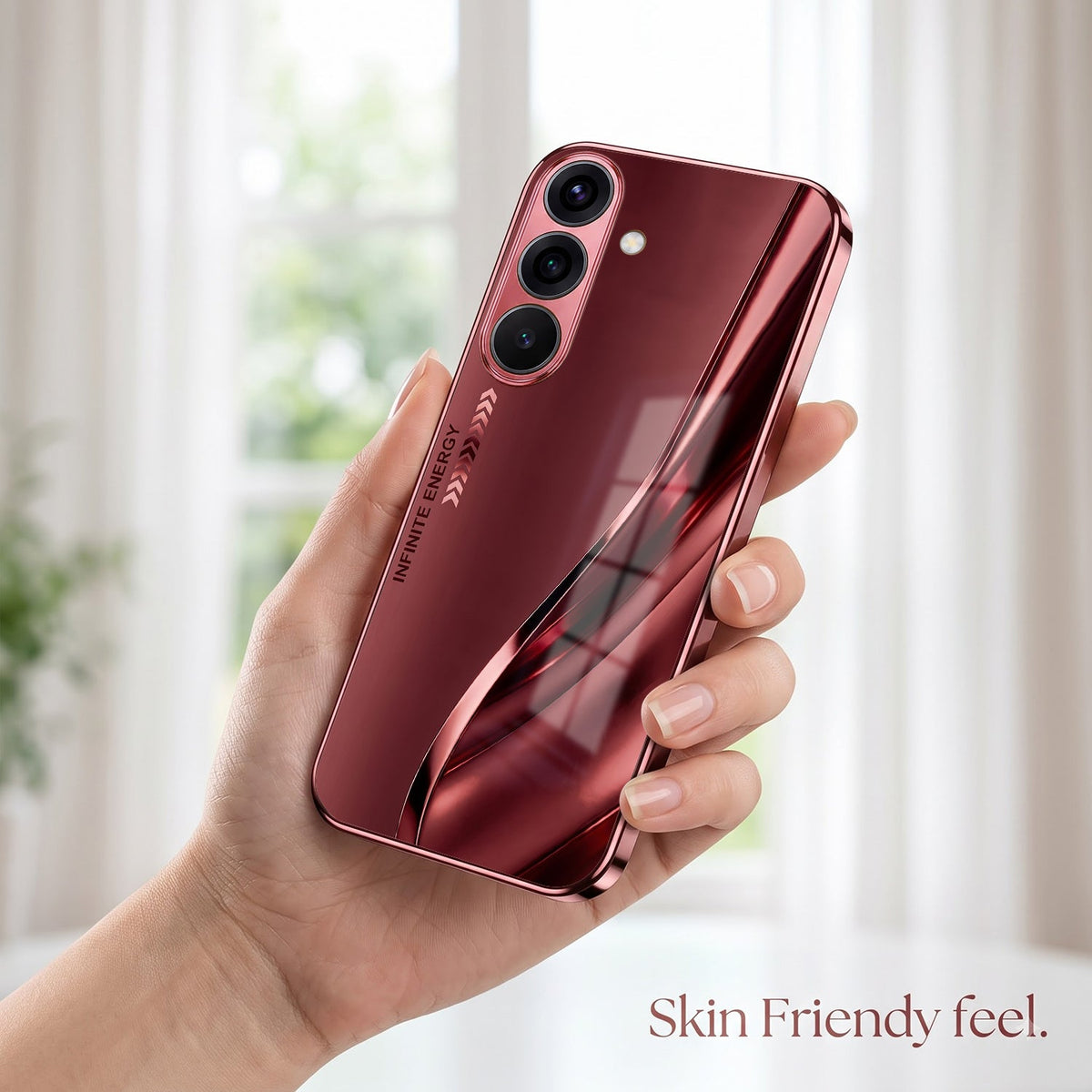 Samsung Galaxy A56 5G Infinity Energy Burgundy Electroplated Glass Back Case