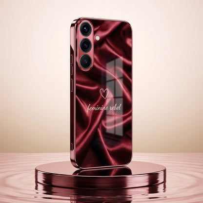 Samsung Galaxy A56 5G Feminine Rebel Burgundy Electroplated Glass Back Case