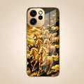 Oppo Reno 15 Pro Mini 5G Horses Royal Glory Gold Electroplated Glass Phone Back Case