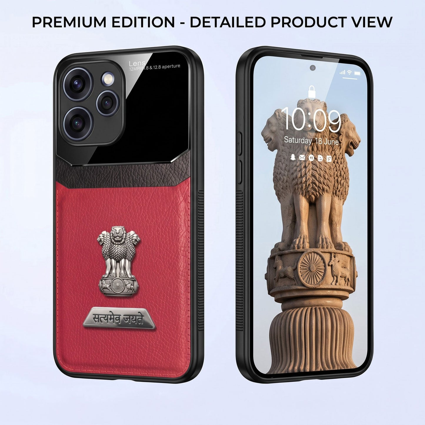 Oppo Reno 15 Pro Mini 5G Satyamev Jayate 2-in-1 Emblem Leather Lens Protective Back Case