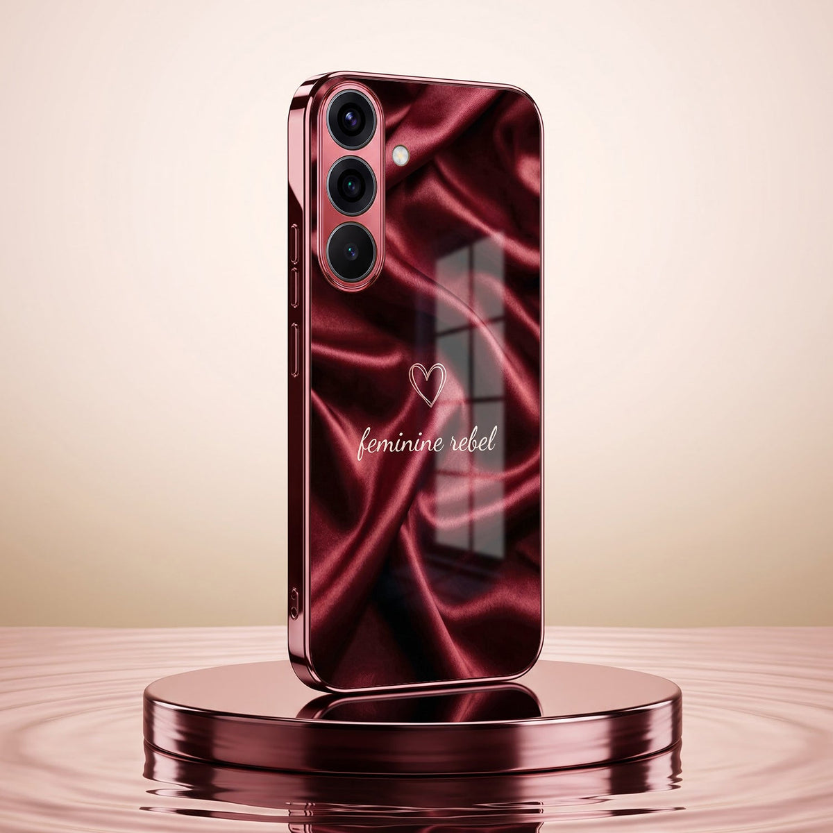 Samsung Galaxy A36 5G Feminine Rebel Burgundy Electroplated Glass Back Case