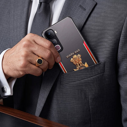 Vivo Y400 Pro 5G Satyamev Jayate 3D Metal Aluminium Back Case