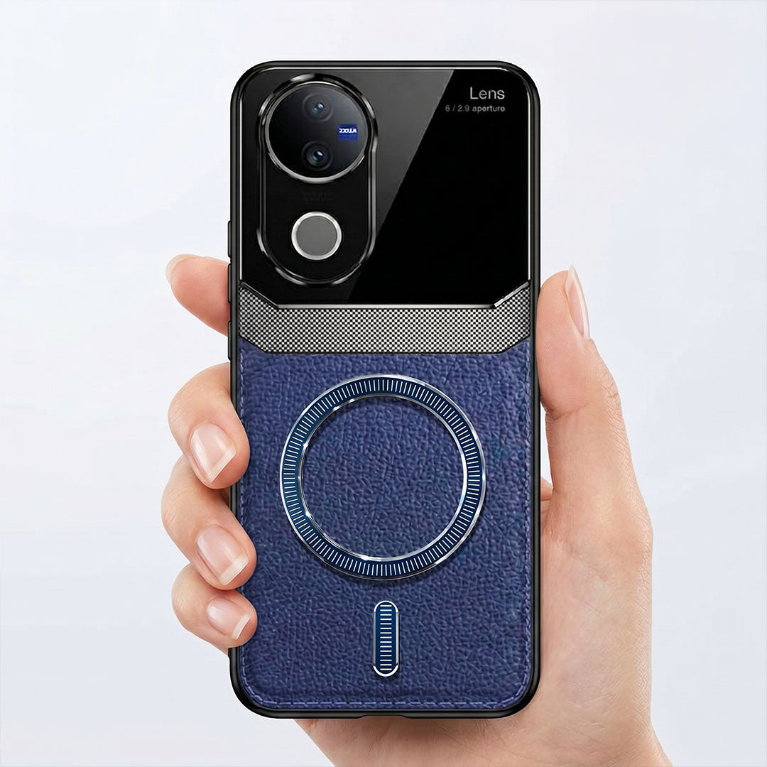 Vivo V50 5G Premium Magsafe Magnetic Leather Lens Protective Case