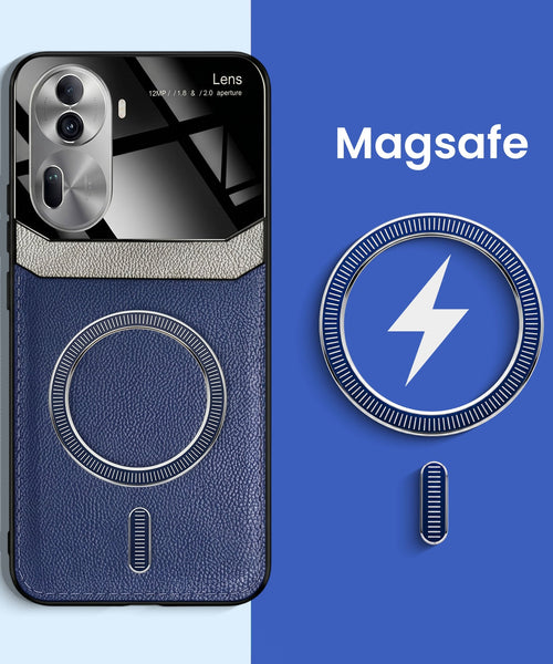 Oppo Reno 11 Pro 5G Premium Magsafe Magnetic Leather Lens Protective Case