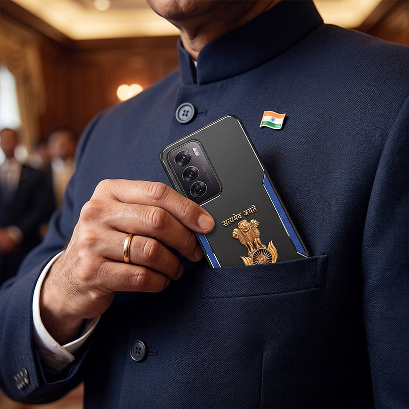 Oppo Reno 12 Pro 5G Satyamev Jayate 3D Metal Aluminium Back Case