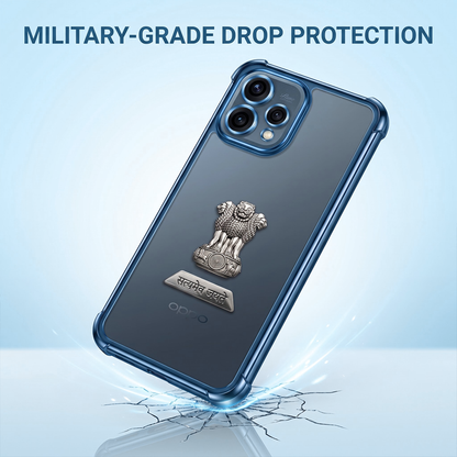 Oppo Reno 15 5G Satyamev Jayate 2-in-1 Emblem Transparent Shockproof Airbag Case