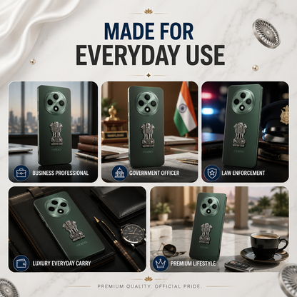 Oppo F27 5G Compatible Satyamev Jayate 3D Metal Emblem Sticker