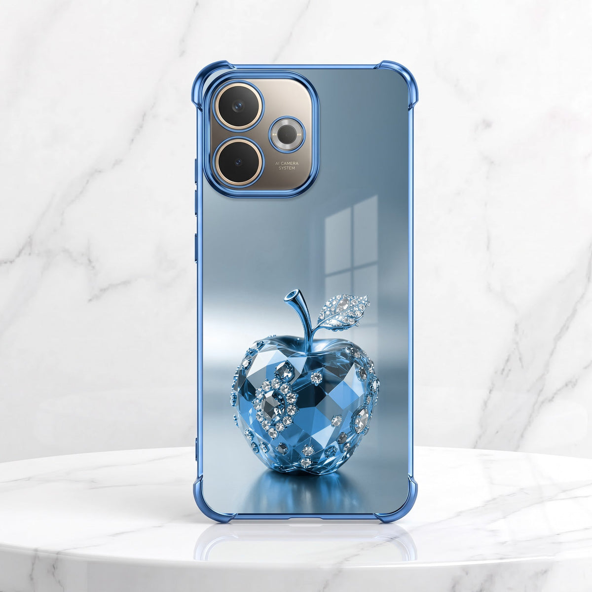 Oppo A5 Pro 5G Blue Apple Airbags Printed Back Case