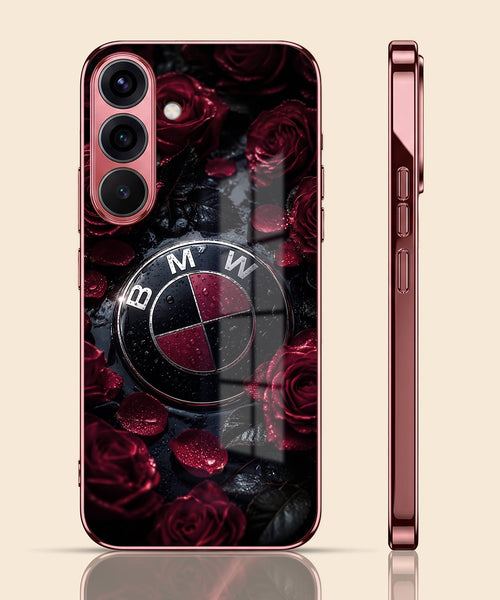Samsung Galaxy A36 5G BMW Logo Burgundy Electroplated Glass Back Case