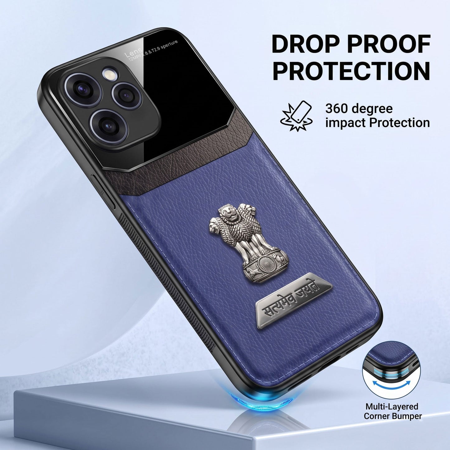 Oppo Reno 15 Pro Mini 5G Satyamev Jayate 2-in-1 Emblem Leather Lens Protective Back Case