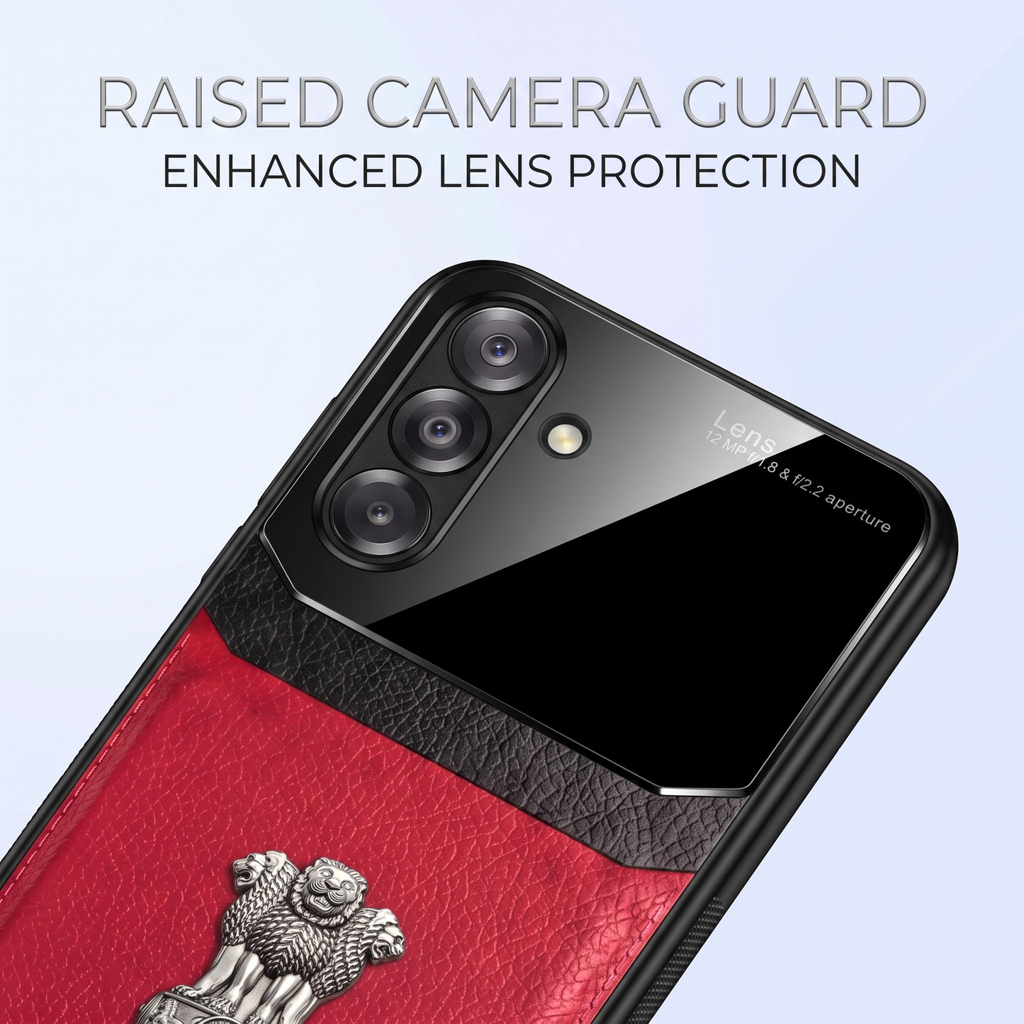 Samsung Galaxy M56 5G Satyamev Jayate 2-in-1 Emblem Leather Lens Protective Back Case