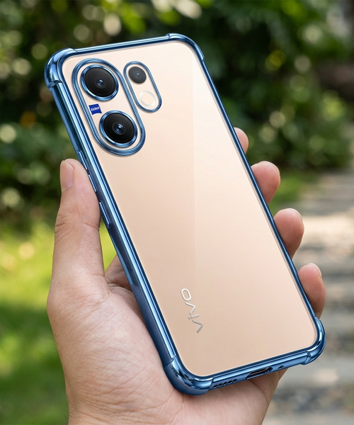 Vivo V60 5G Anti-Yellow Electroplating Transparent Airbags Case