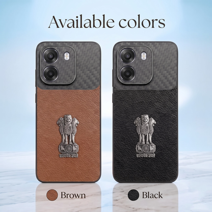 Oppo K14 5G Satyamev Jayate Carbon Fiber Leather Hybrid Phone Case