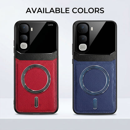 Vivo Y400 Pro 5G Premium Magsafe Magnetic Leather Lens Protective Case