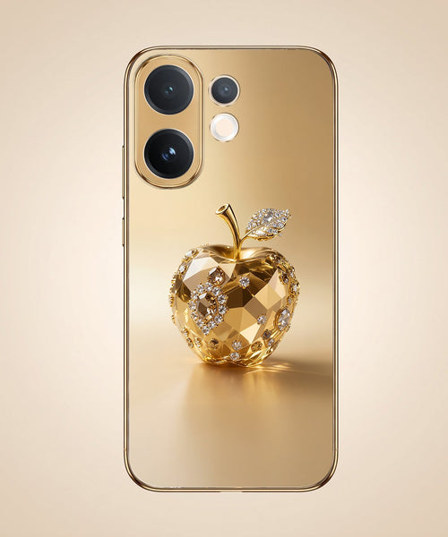 Vivo V60 5G Golden Apple Gold Electroplated Glass Phone Back Case