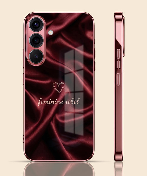 Samsung Galaxy A56 5G Feminine Rebel Burgundy Electroplated Glass Back Case