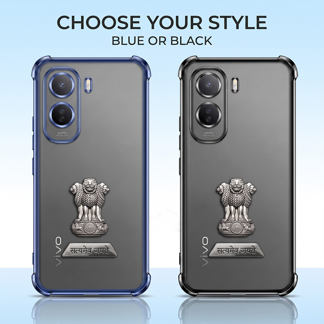 Vivo T5 Pro 5G Satyamev Jayate 2-in-1 Emblem Transparent Shockproof Airbag Case