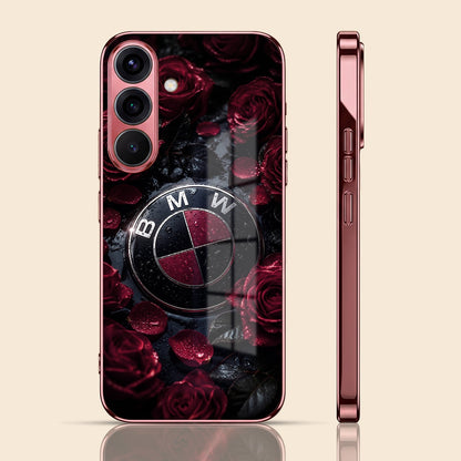 Samsung Galaxy A56 5G BMW Logo Burgundy Electroplated Glass Back Case