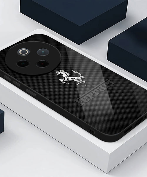 Vivo T4 5G Premium Acrylic Shockproof Glass Back Case (Ferrari Carbon Fiber)