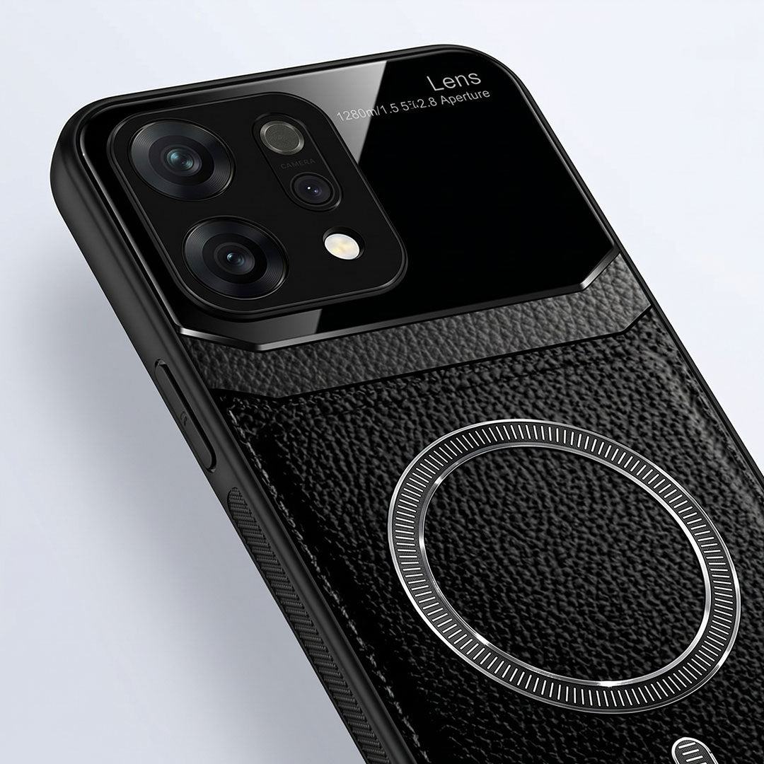 Oppo Reno 14 5G Premium Magsafe Magnetic Leather Lens Protective Case
