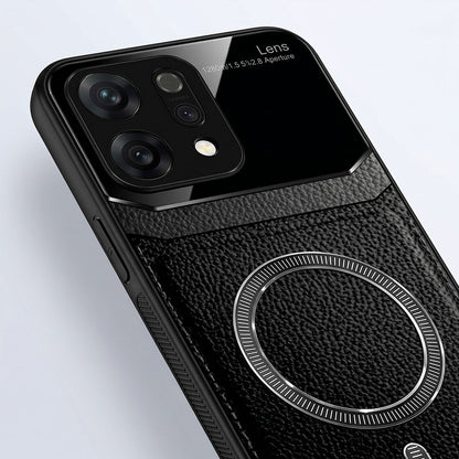 Oppo Reno 14 5G Premium Magsafe Magnetic Leather Lens Protective Case