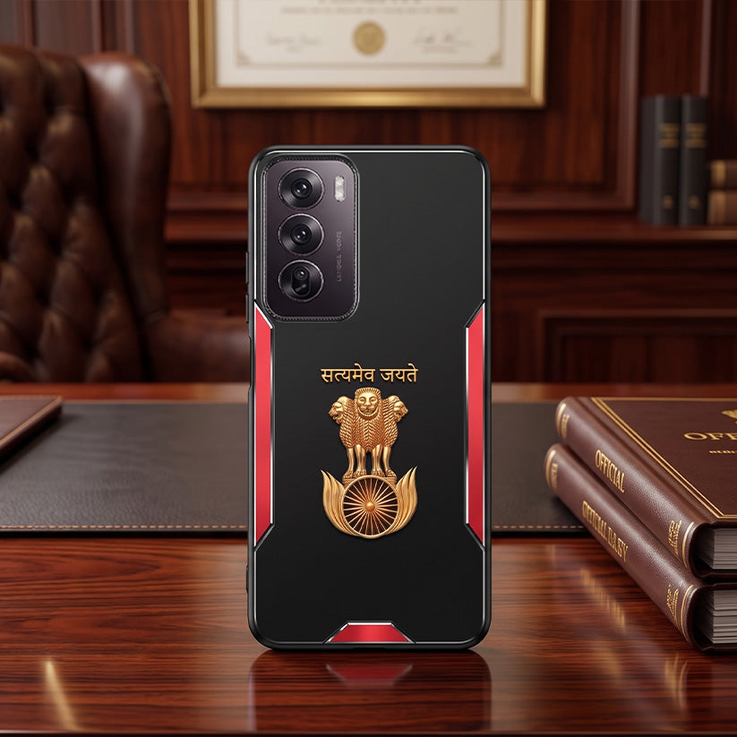 Oppo Reno 12 Pro 5G Satyamev Jayate 3D Metal Aluminium Back Case