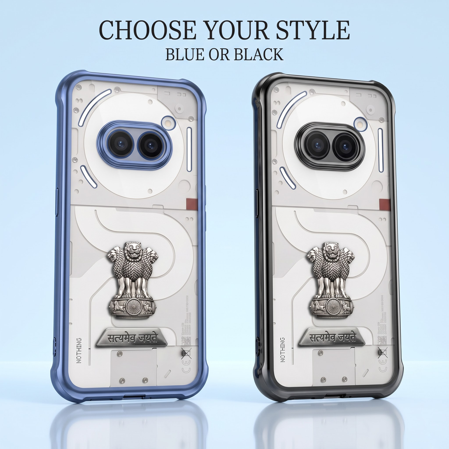 Nothing Phone 2a 5G Satyamev Jayate 2-in-1 Emblem Transparent Shockproof Airbag Case