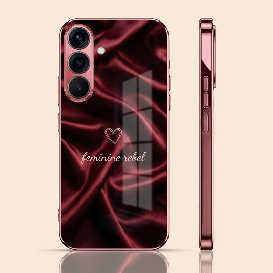 Samsung Galaxy A36 5G Feminine Rebel Burgundy Electroplated Glass Back Case