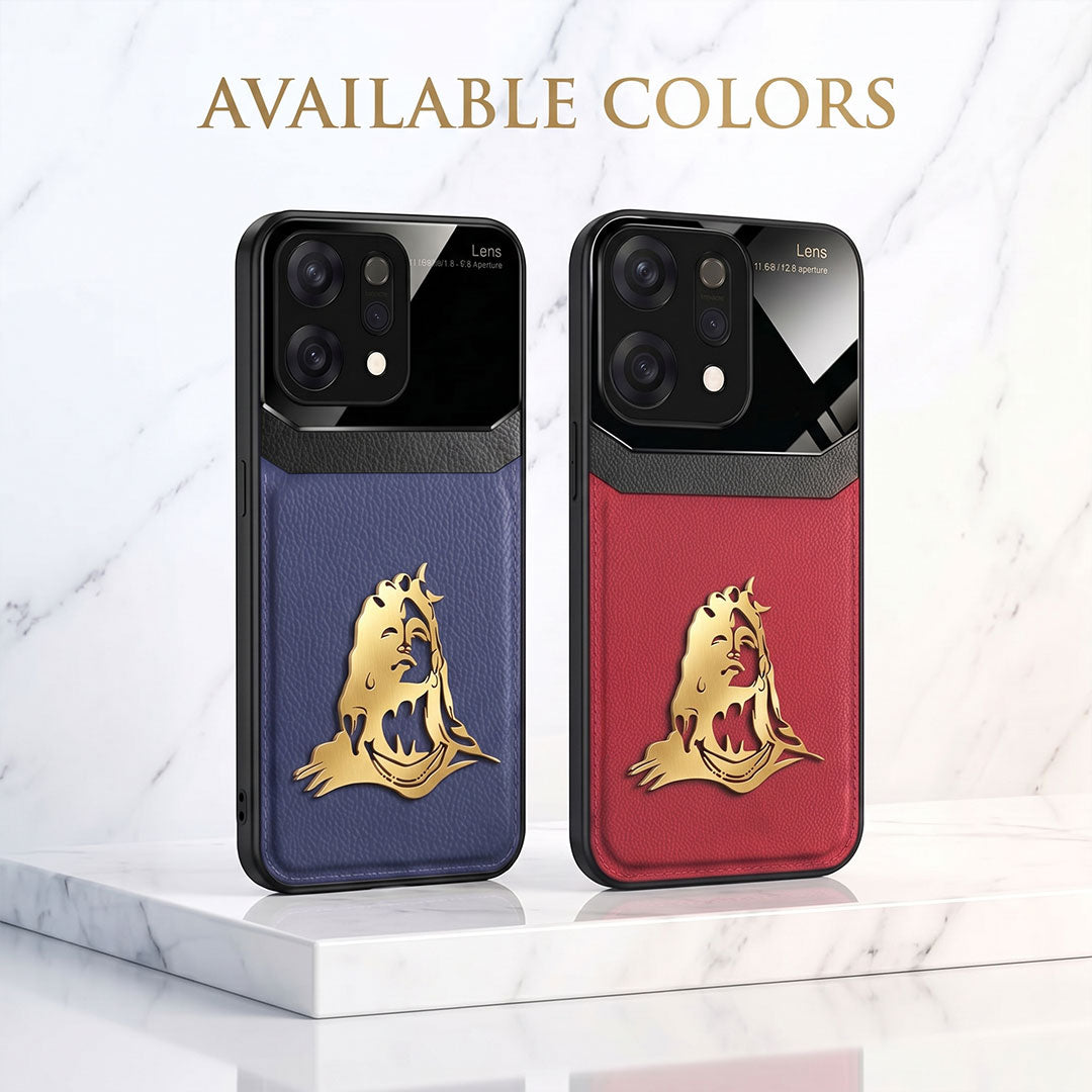 Oppo Reno 14 5G Mahadev 3D Gold Metal Leather Back Case