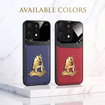 Oppo Reno 14 5G Mahadev 3D Gold Metal Leather Back Case