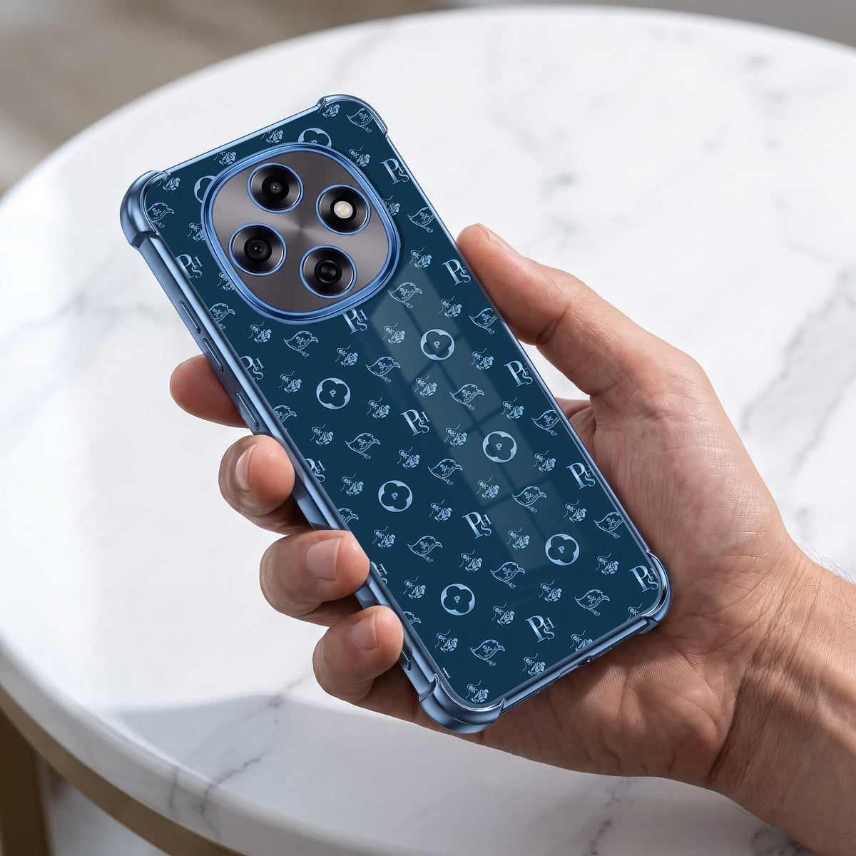 Oppo F31 Pro 5G Luxury Monogram Blue Airbags Printed Back Case