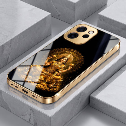 Oppo Reno 15 Pro Mini 5G Golden Maa Lakshmi Gold Electroplated Glass Phone Back Case
