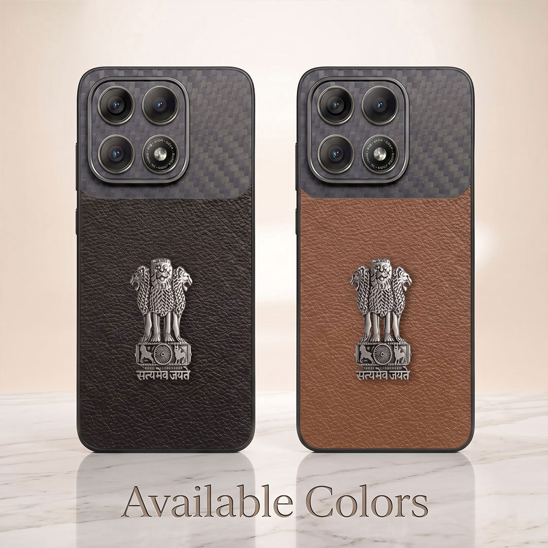 Motorola Edge 70 Pro 5g Satyamev Jayate Carbon Fiber Leather Hybrid Phone Case