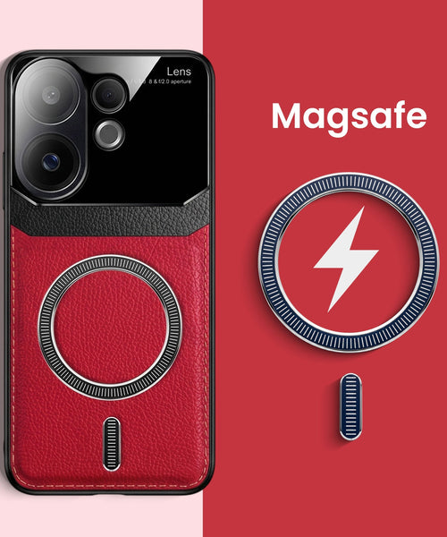 Vivo V60 5G Premium Magsafe Magnetic Leather Lens Protective Case
