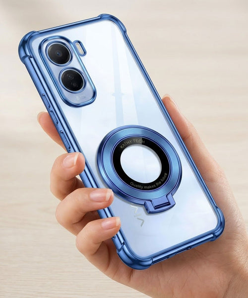 Vivo T5 Pro 5G Original Luxury Magnifier Ring Stand Shockproof Airbags Corner Case